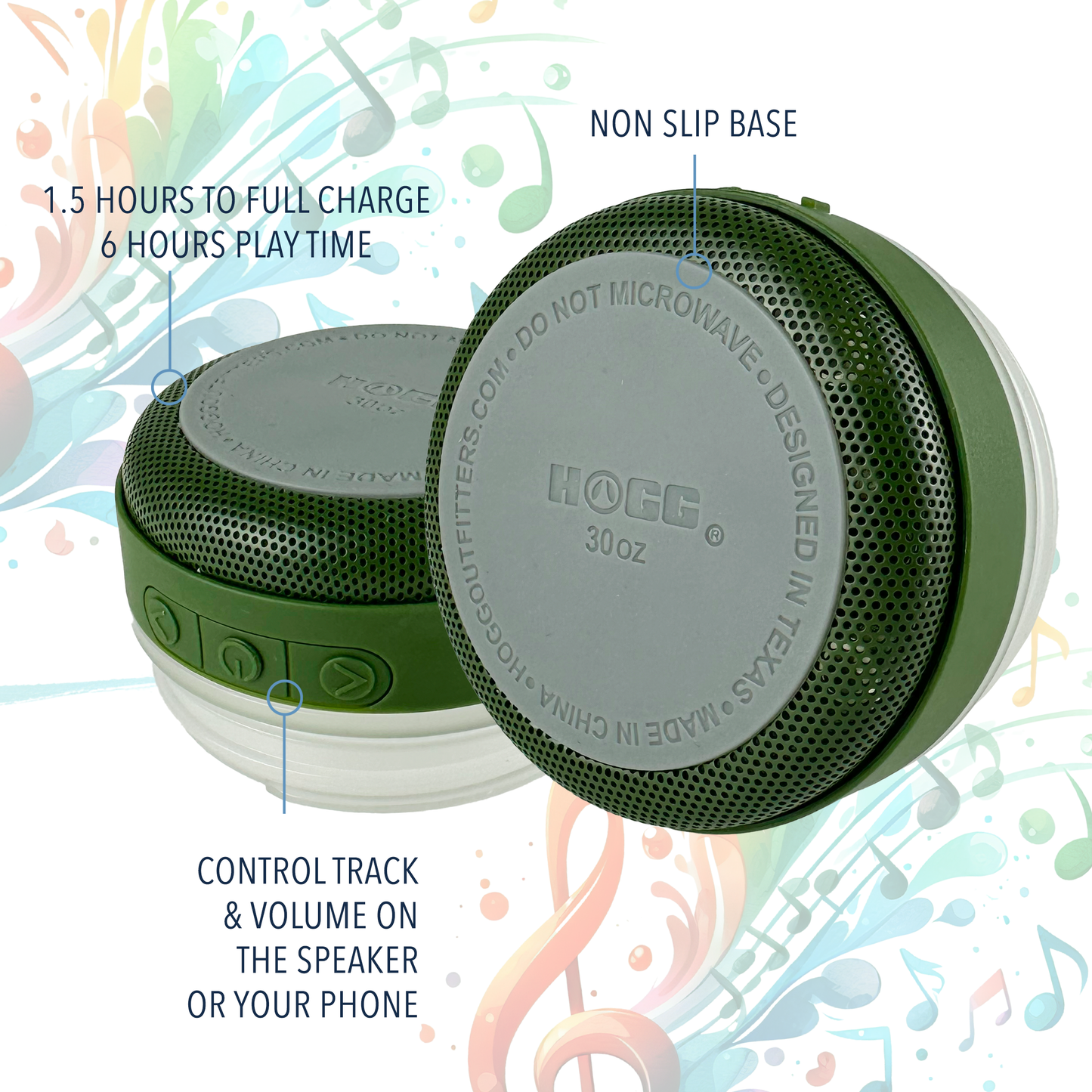 Bell Hunt and Hound 30oz Grippy Speaker Tumbler, Bluetooth Speaker Cup